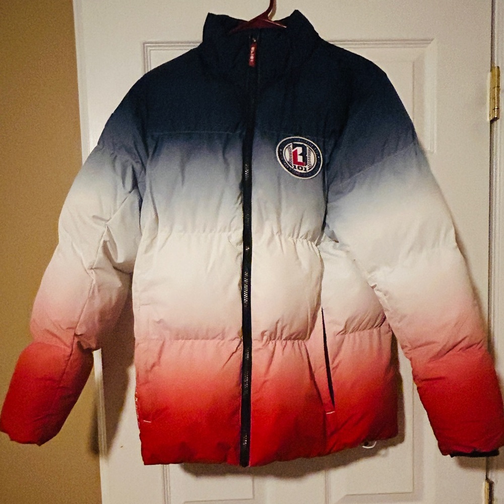 Red White Blue Puffer Jacket BL101 Adult Small Never Worn